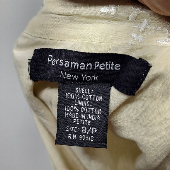 Persaman Petite Mini Skirt Women Size 8P Cream Floral Retro Girly Feminine - Picture 7 of 8